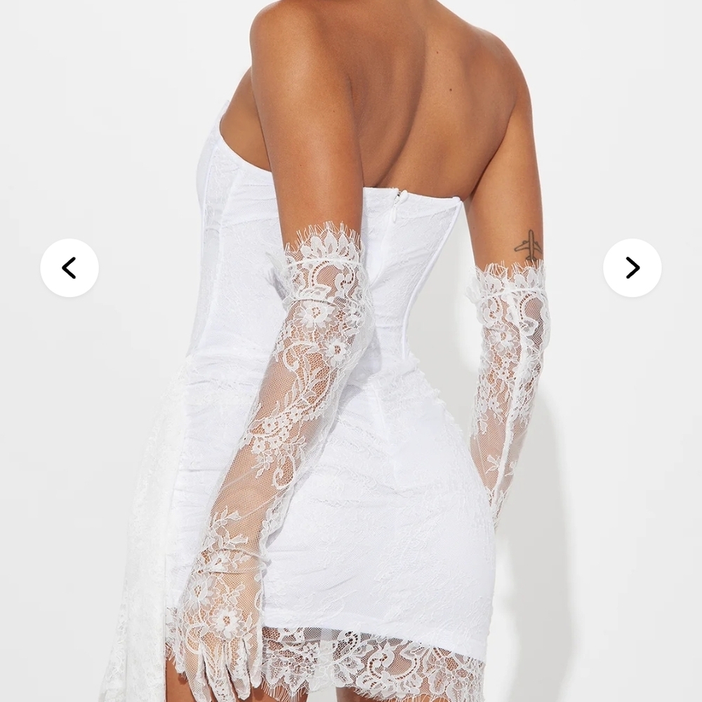 Fashion Nova White Lace Corset Mini Dress - Picture 3 of 3